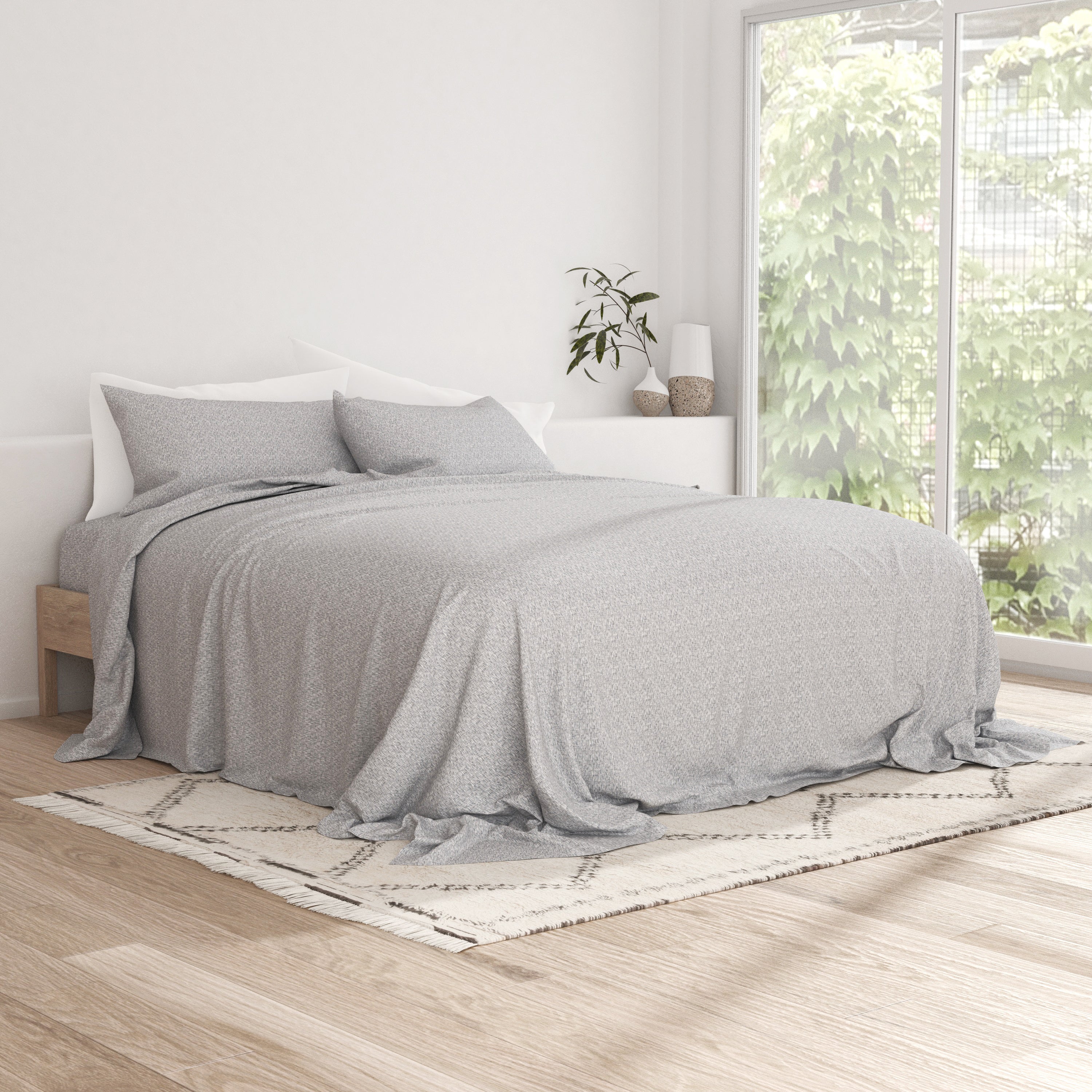 Chambray Style Pattern 4-Piece Sheet Set - Image 11