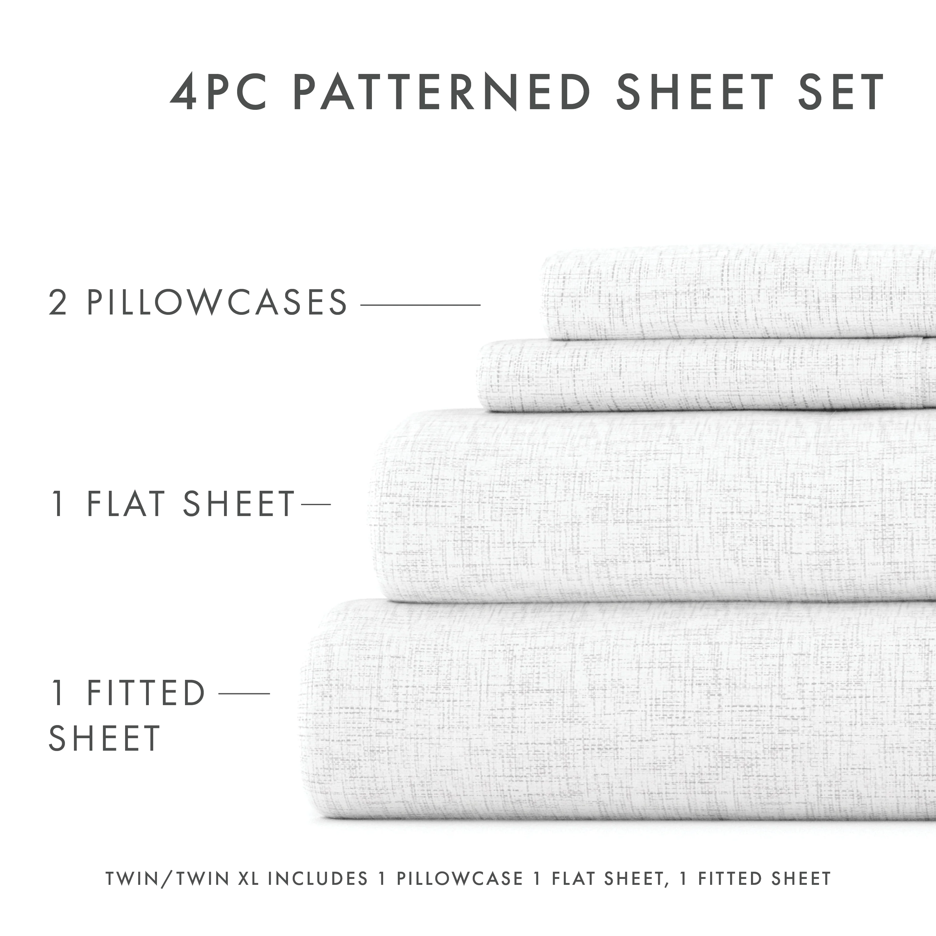 Chambray Style Pattern 4-Piece Sheet Set - Image 15