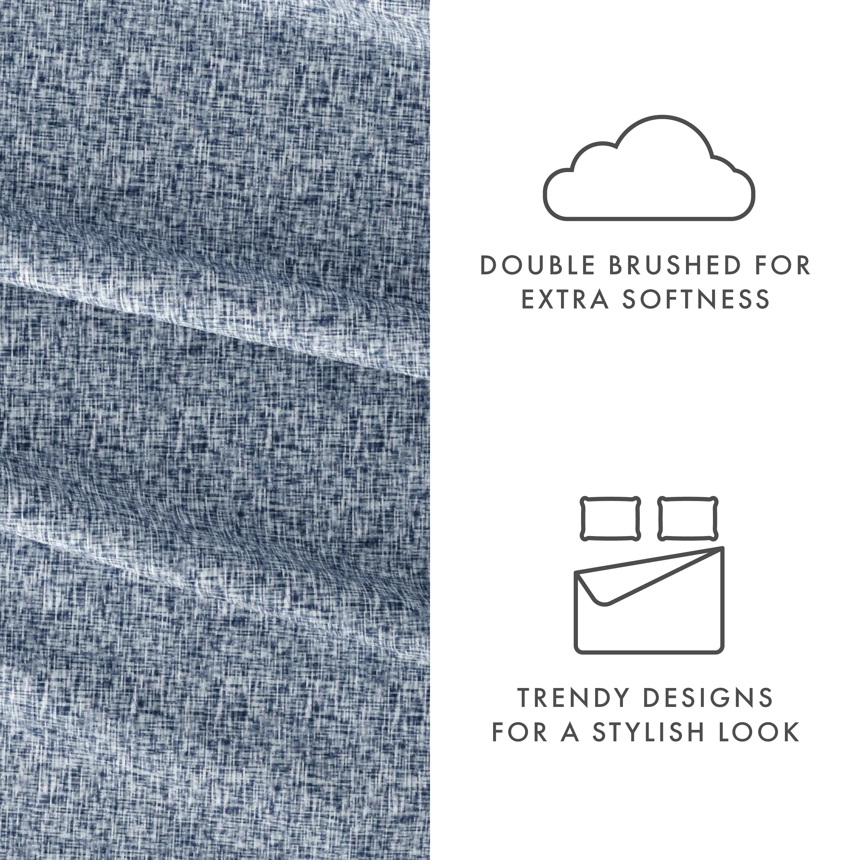 Chambray Style Pattern 4-Piece Sheet Set - Image 16