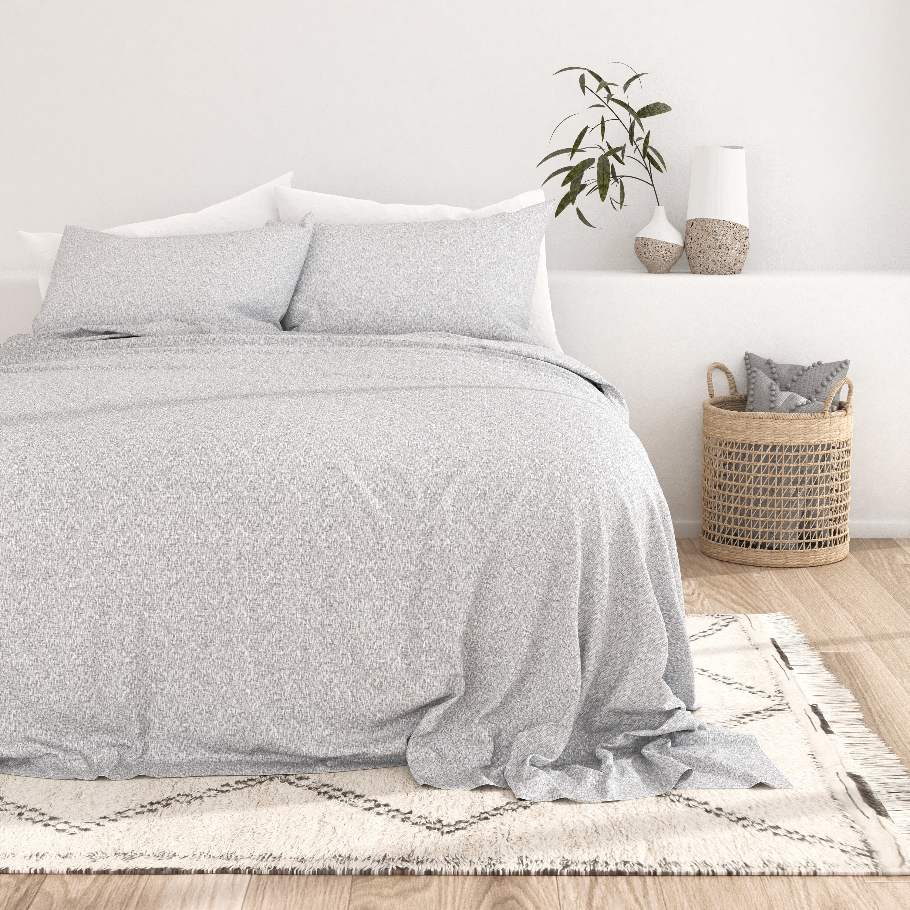 Chambray Style Pattern 4-Piece Sheet Set - Image 8