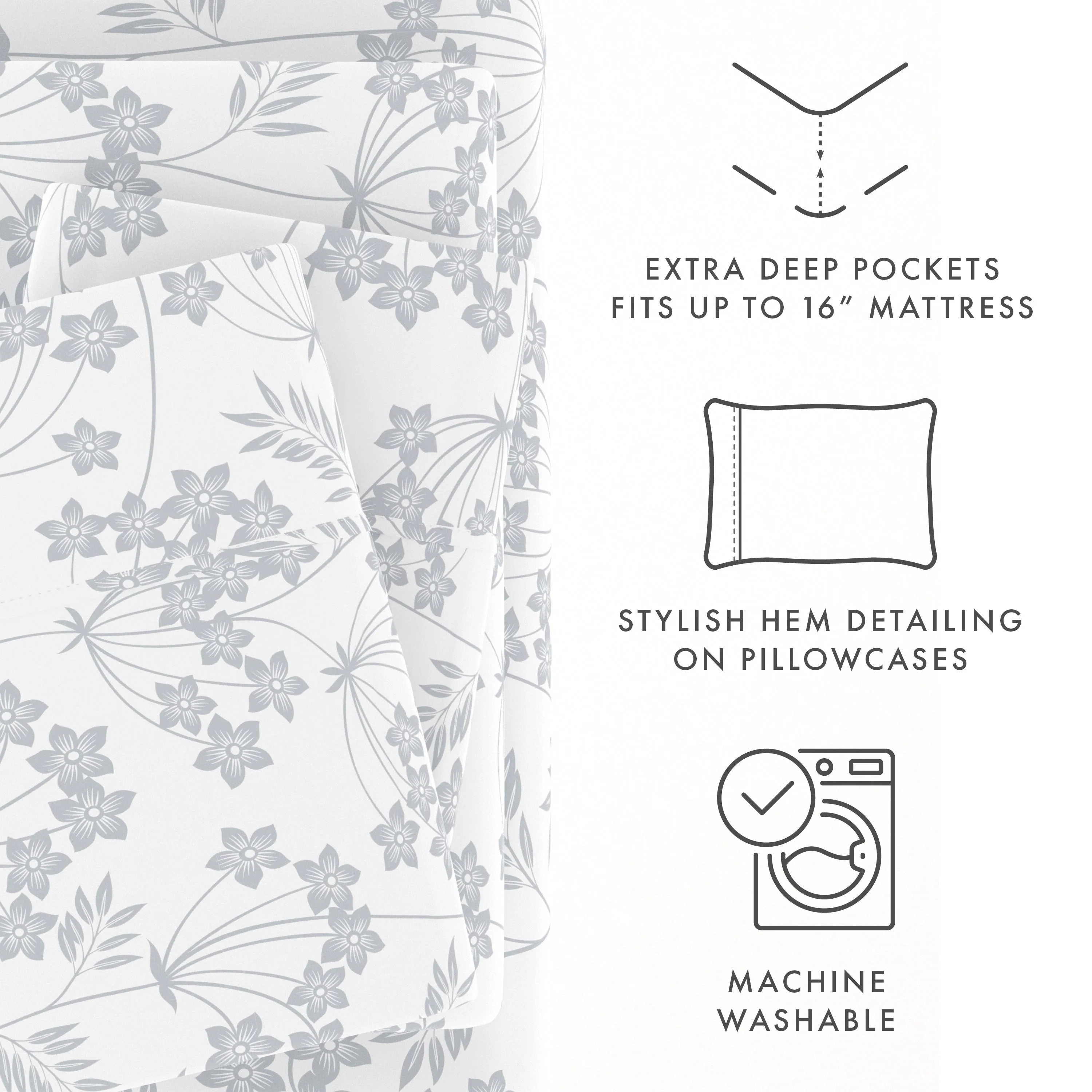 Chantilly Lace Style Pattern 4-Piece Sheet Set - Sale - Image 7
