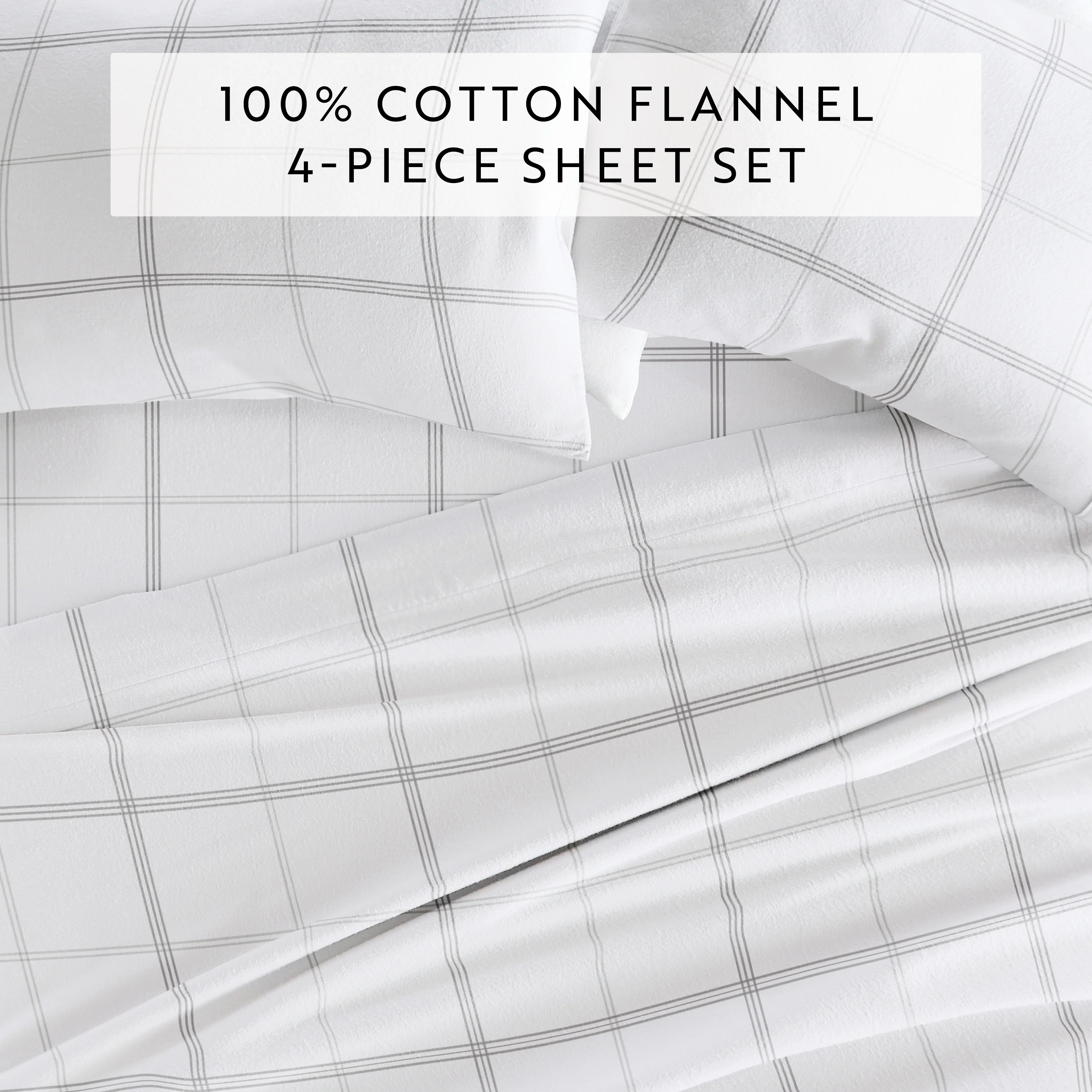 Checkered 4-Piece Flannel Sheet Set - Image 5