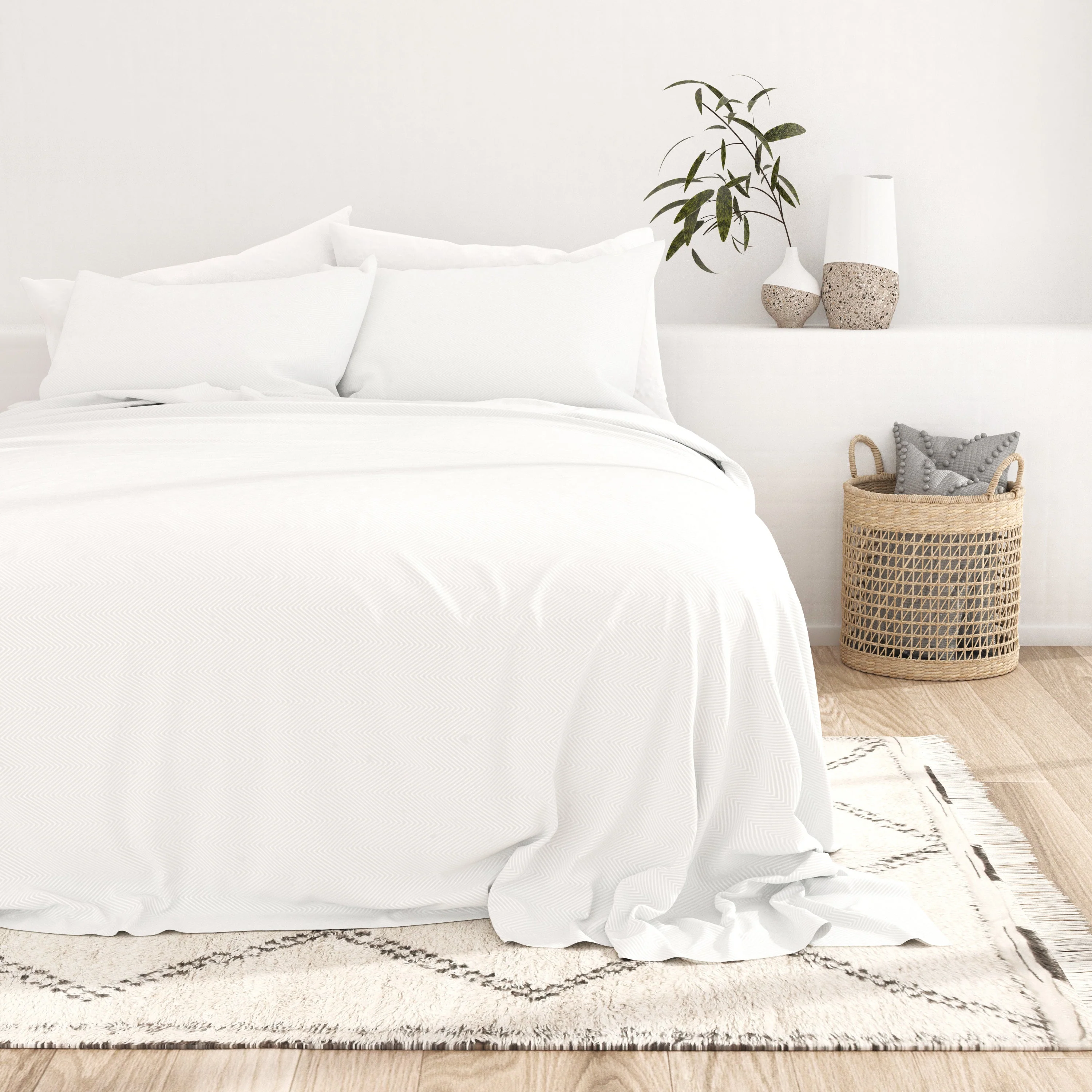 Chevron Embossed 4-Piece Sheet Set - Sale - Image 16