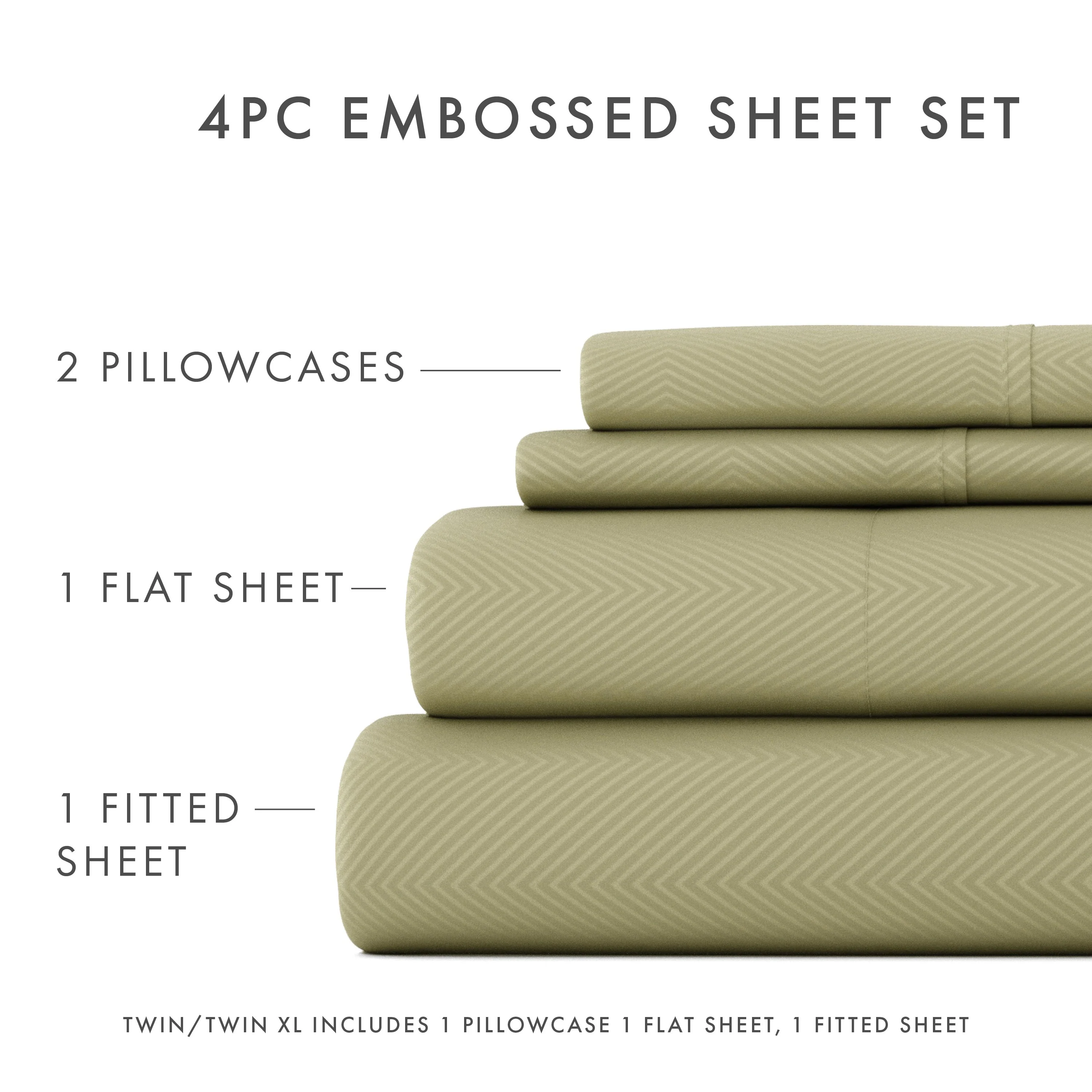 Chevron Embossed 4-Piece Sheet Set - Sale - Image 26