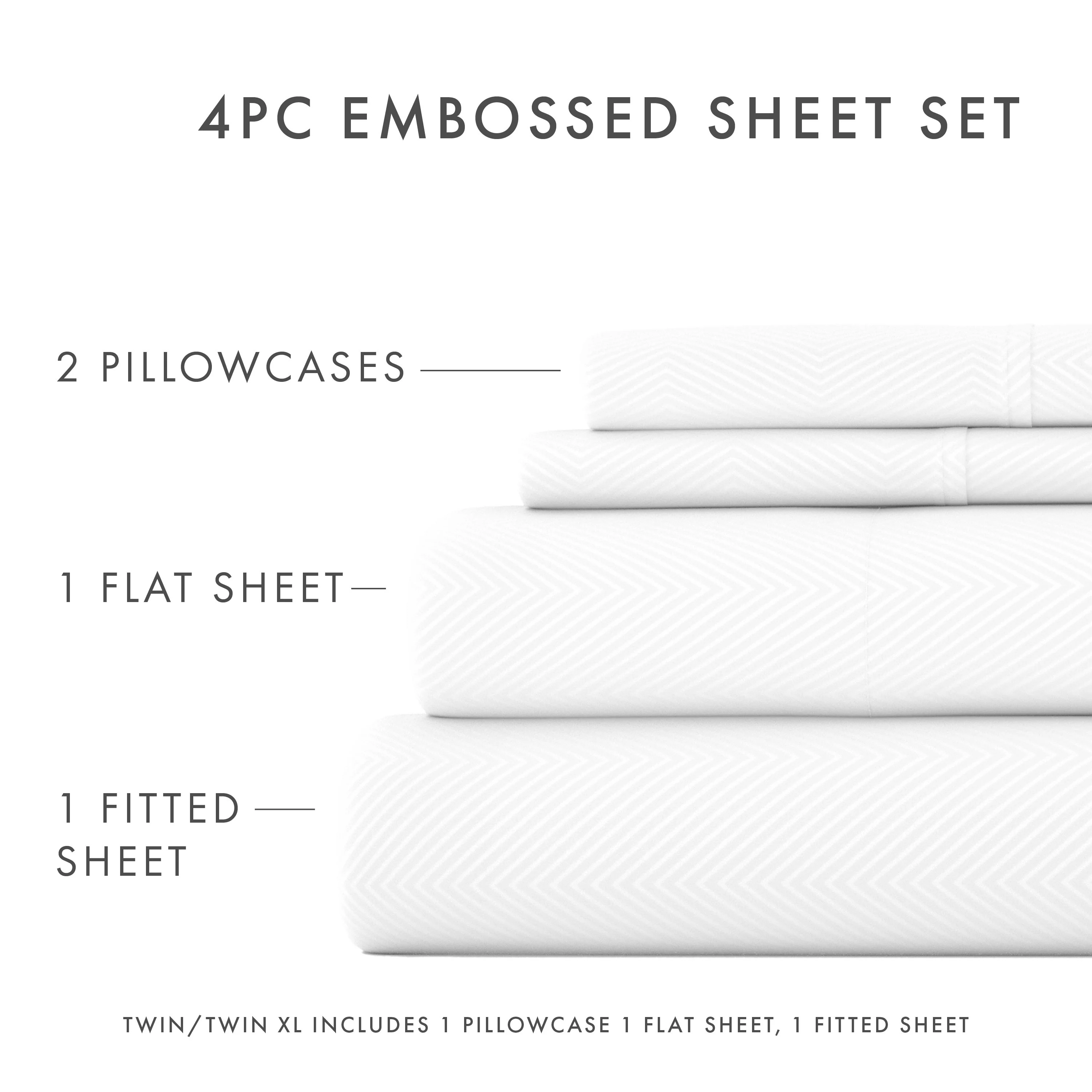 Chevron Embossed 4-Piece Sheet Set - Sale - Image 28