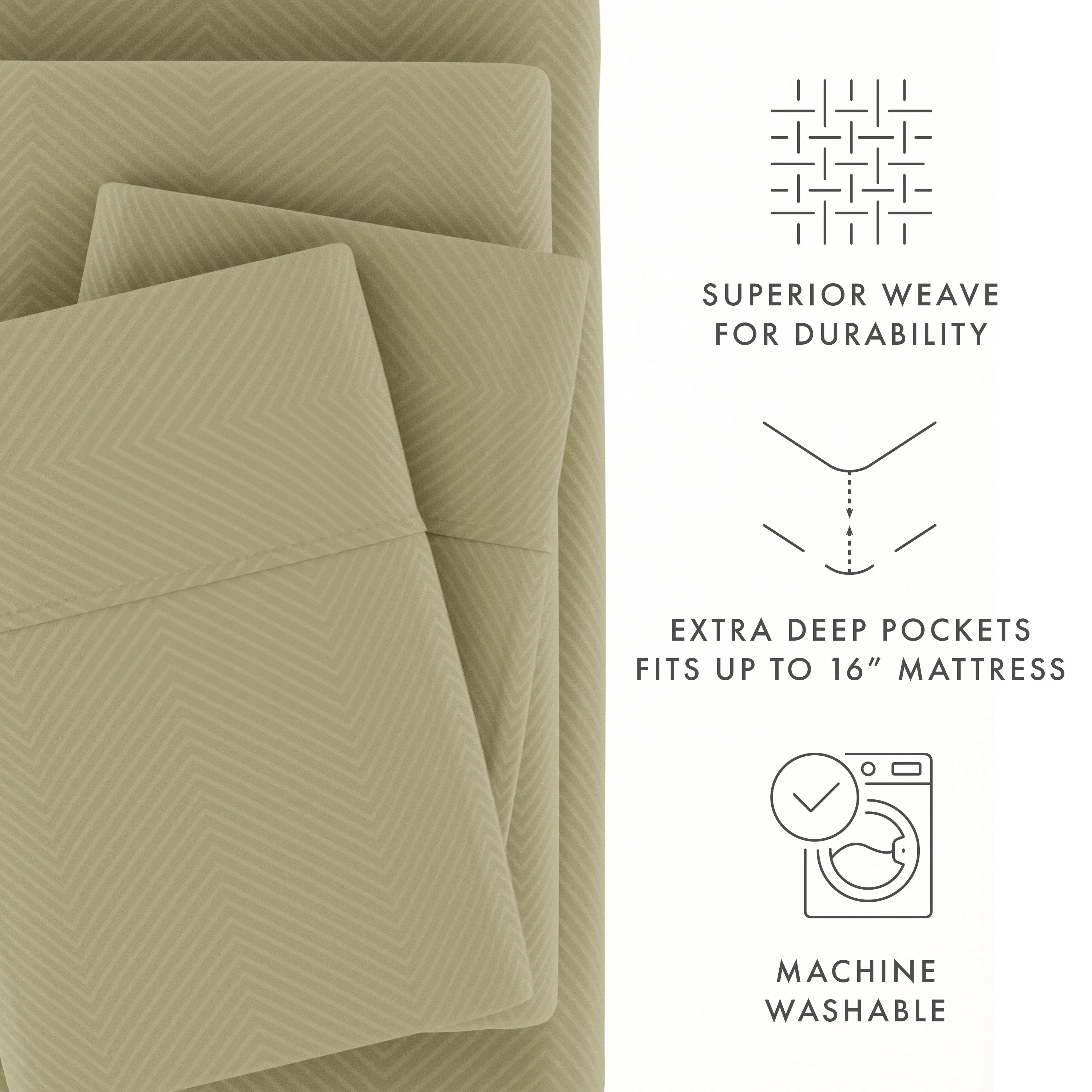 Chevron Embossed 4-Piece Sheet Set - Sale - Image 31