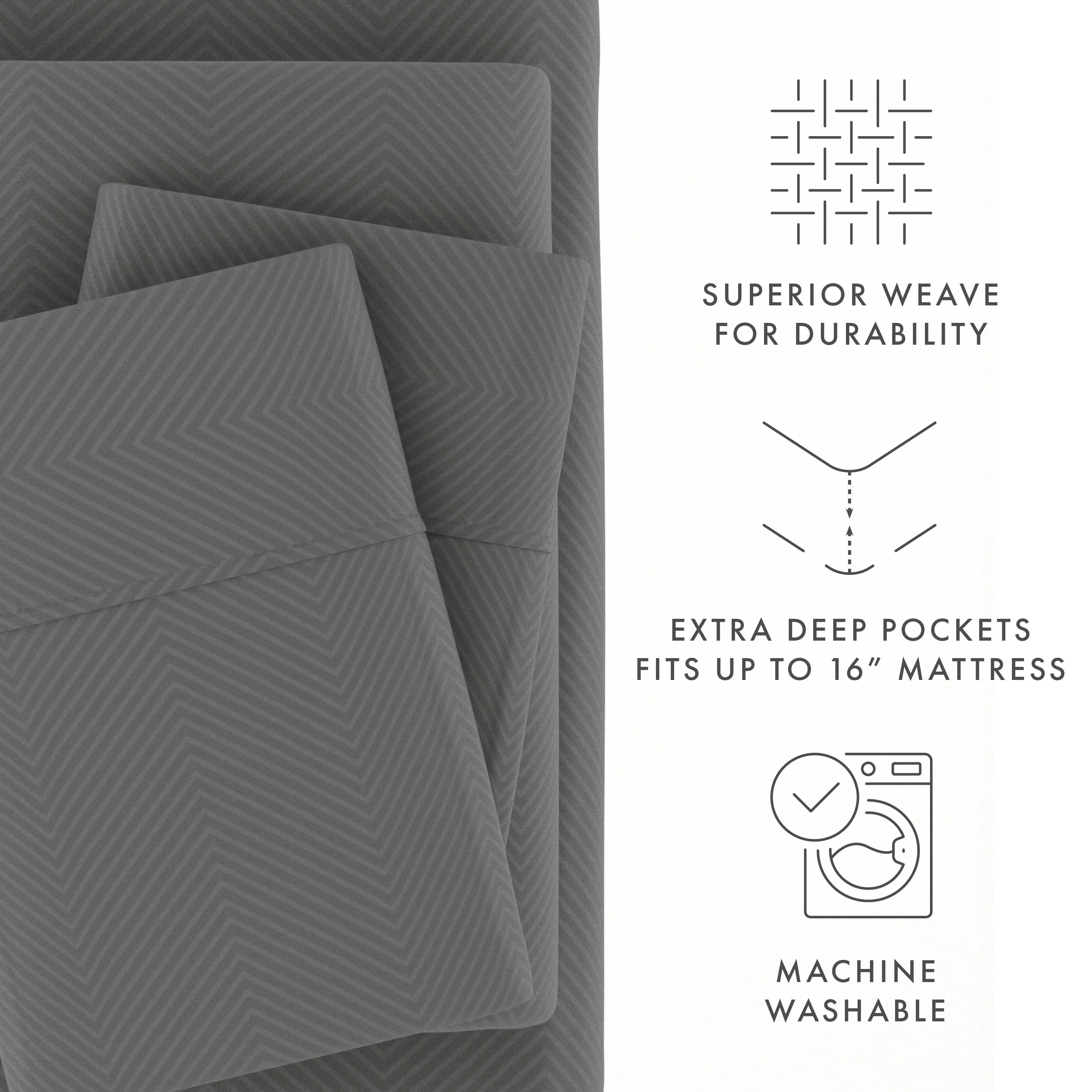 Chevron Embossed 4-Piece Sheet Set - Sale - Image 35