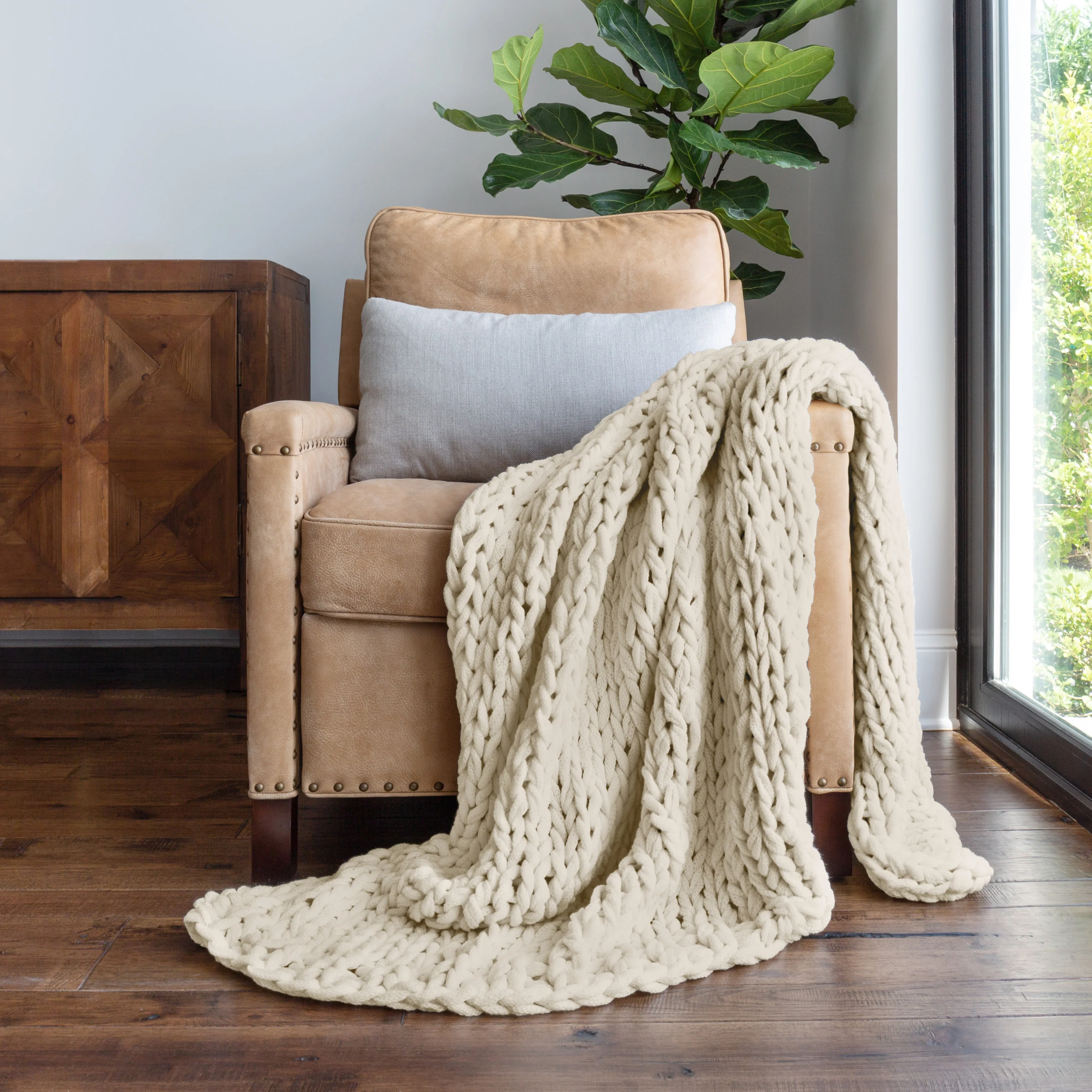 Chunky Knit Throw Blanket - Image 5