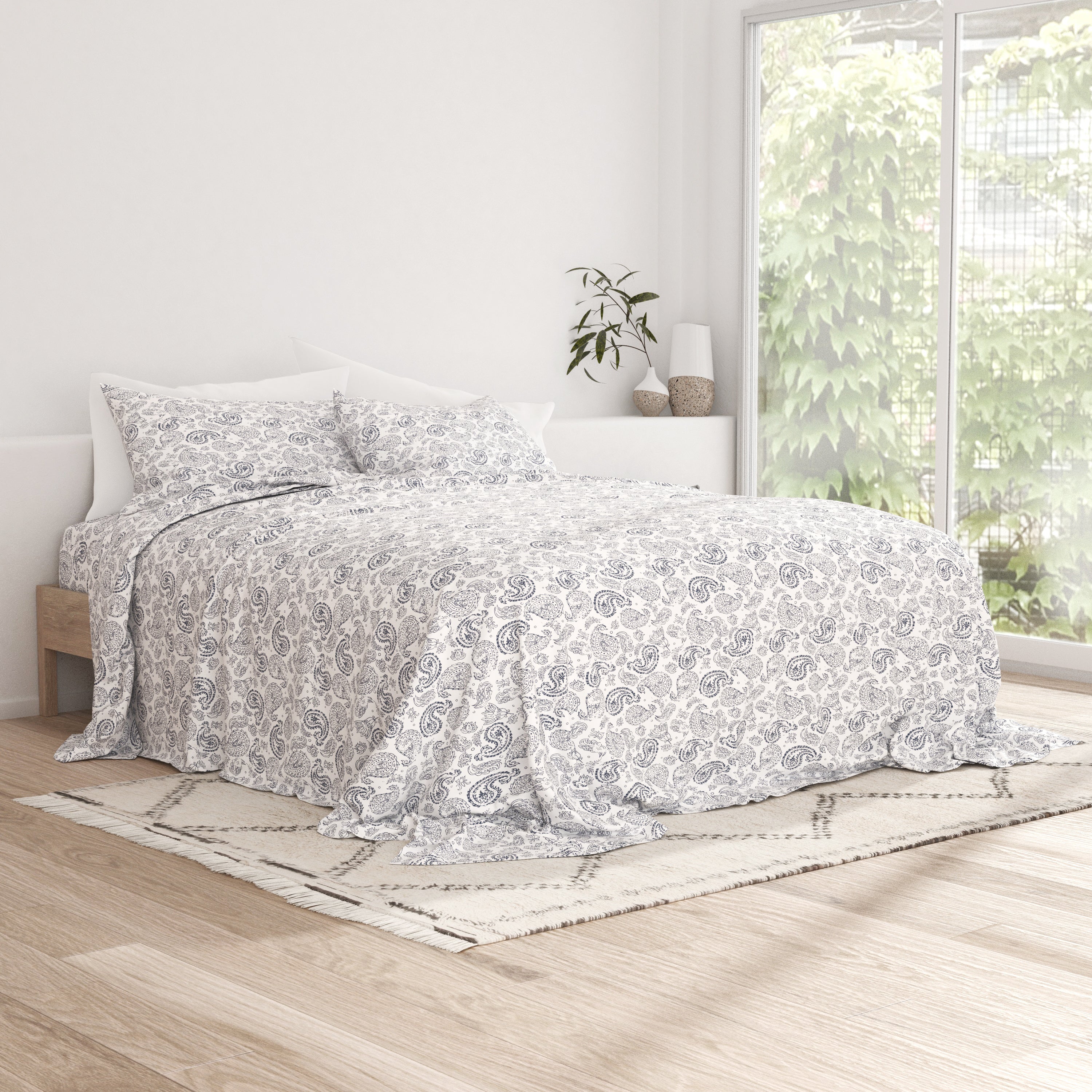 Coarse Paisley Pattern 4-Piece Sheet Set - Image 7