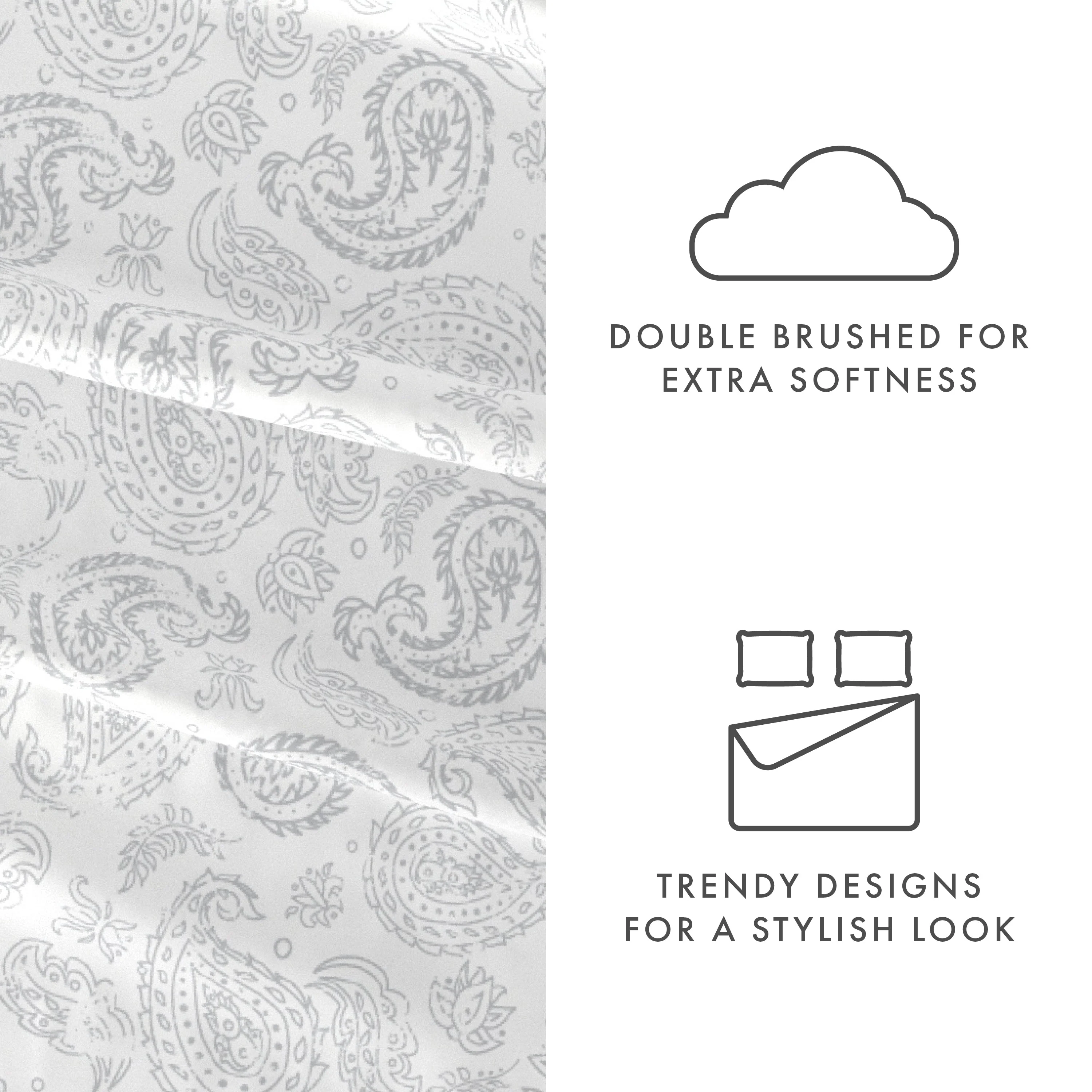 Coarse Paisley Pattern 4-Piece Sheet Set - Sale - Image 12