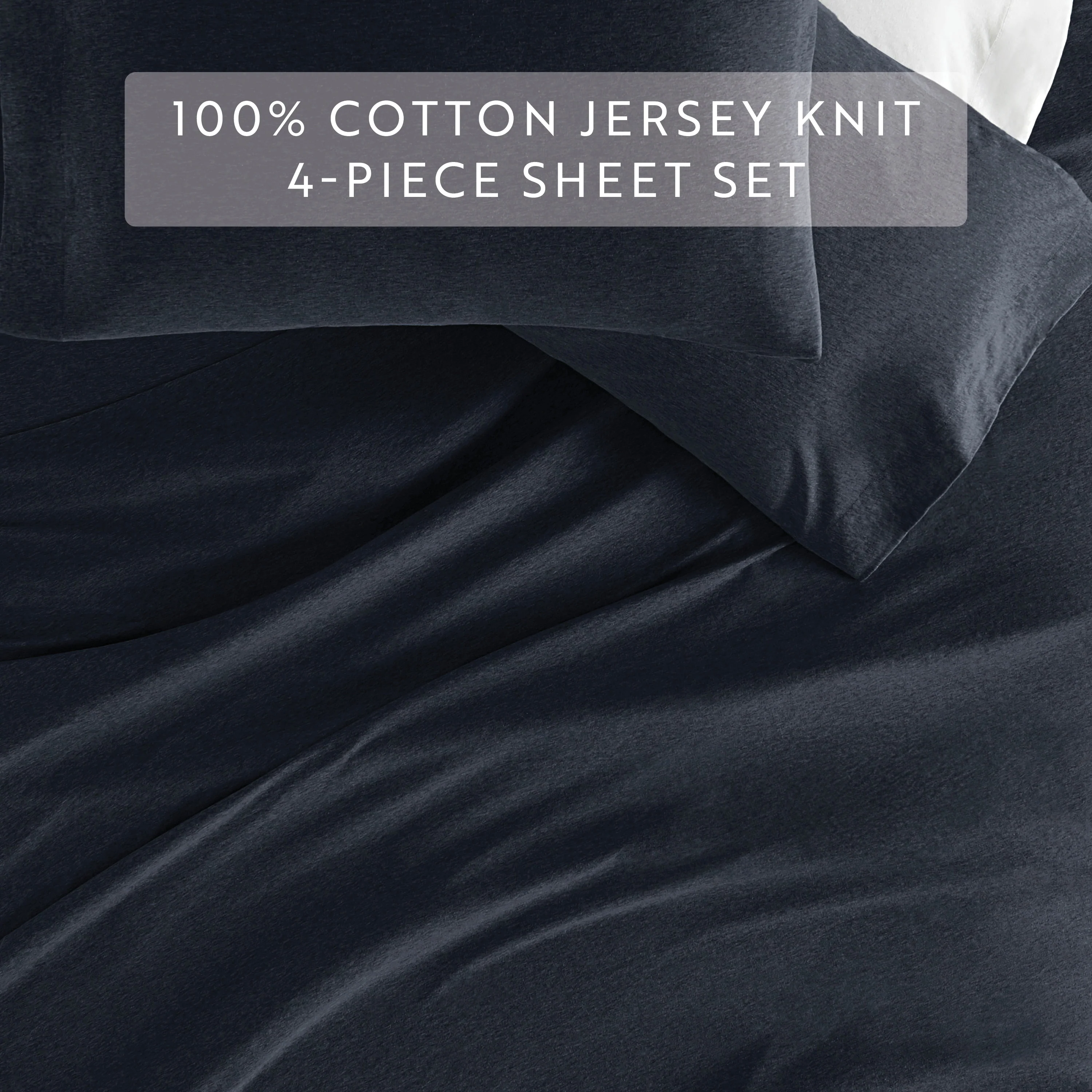 4-Piece 100% Cotton Jersey Knit Sheet Set - Image 43