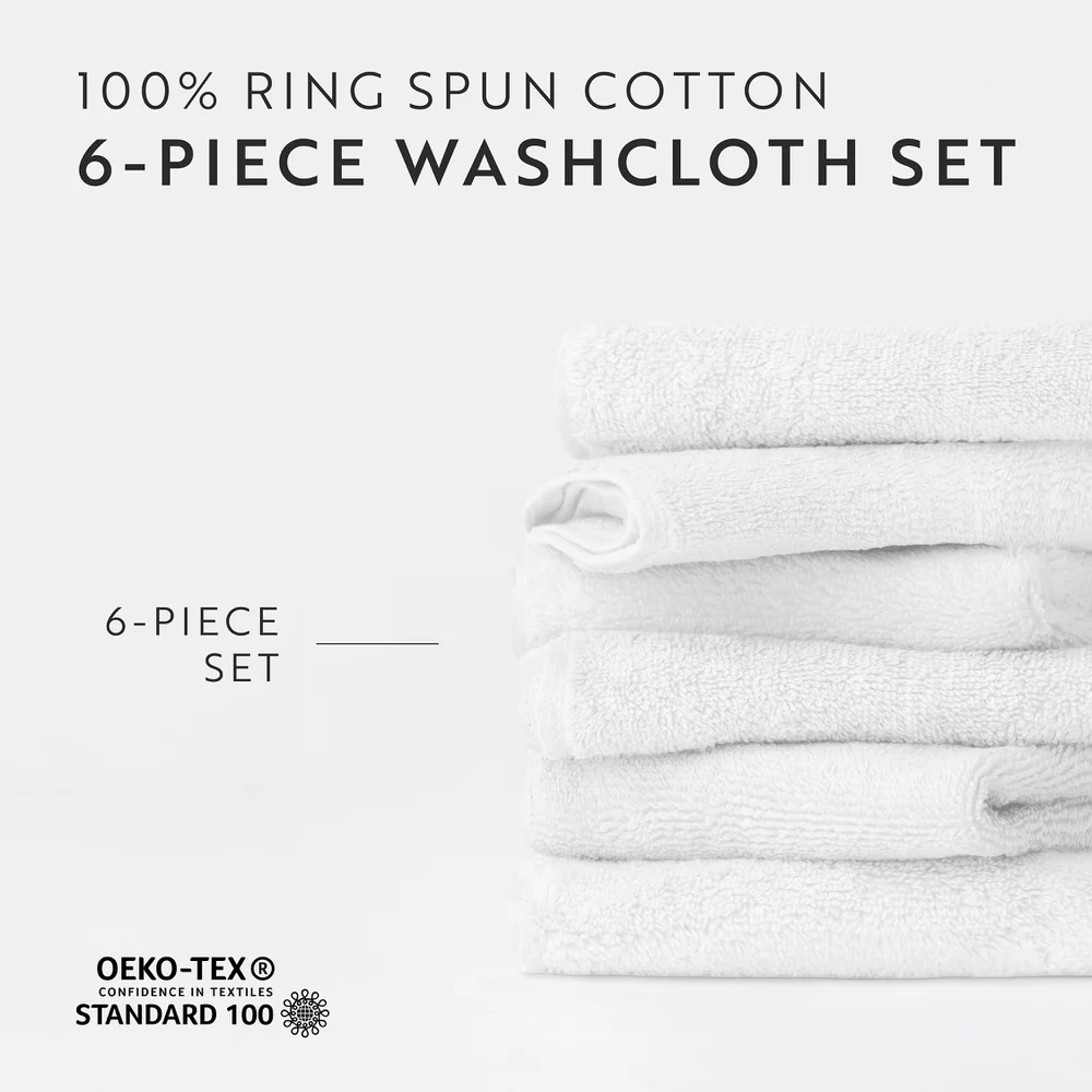 Ultra Soft 100% Cotton 6-Piece Washcloth Set - Image 32