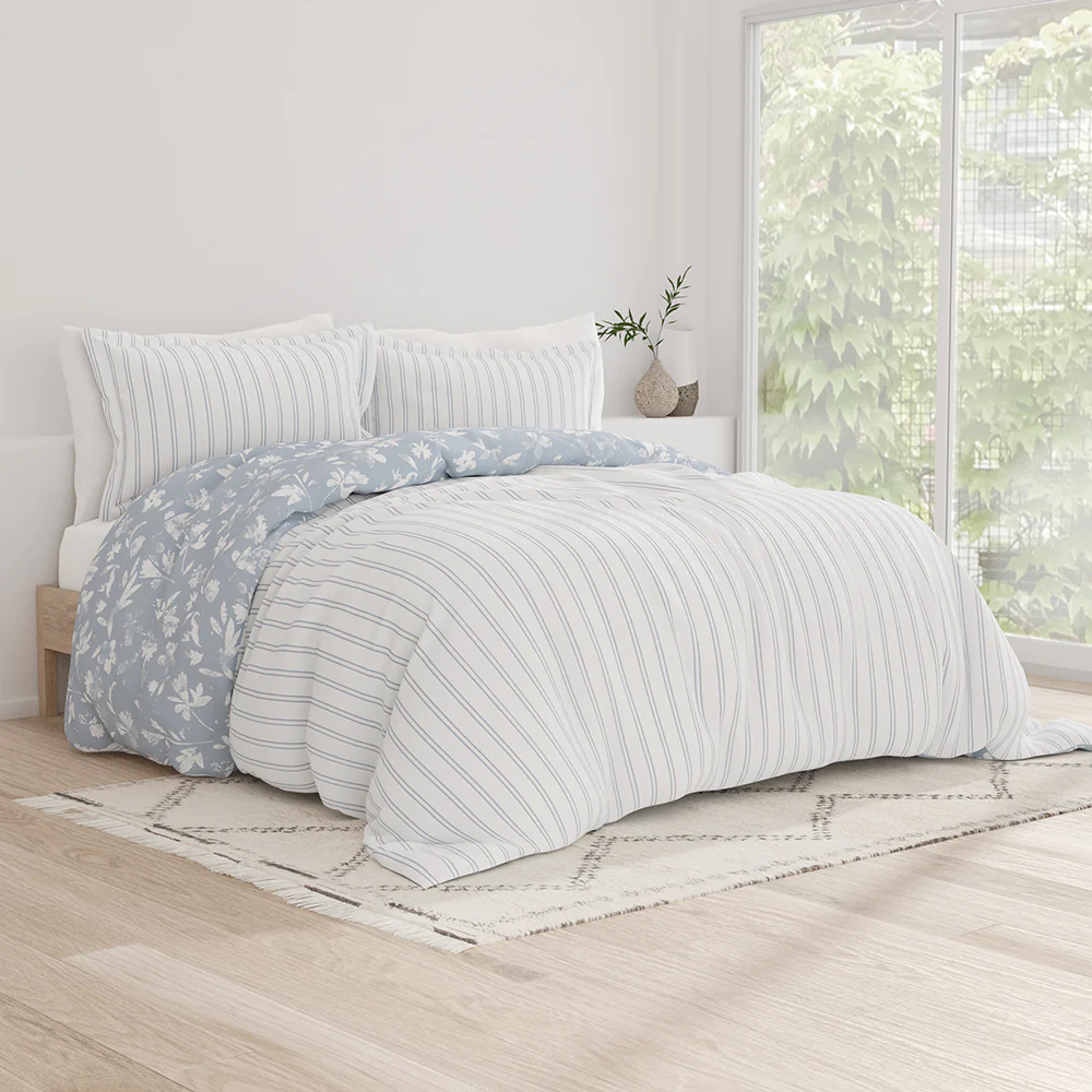 Country Home Pattern 3-Piece Reversible Duvet Cover Set - Image 4