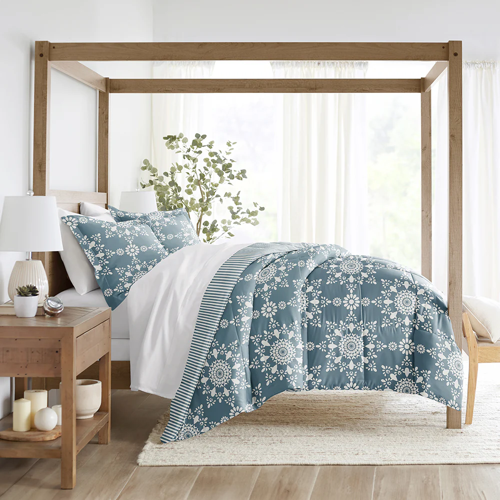 Daisy Medallion Reversible Down-Alternative Comforter Set - Image 12