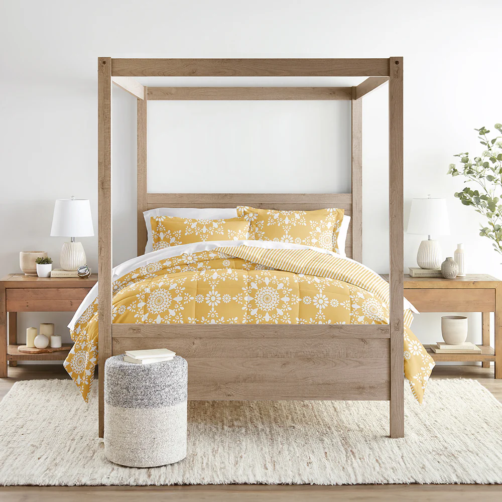 Daisy Medallion Reversible Down-Alternative Comforter Set - Image 26