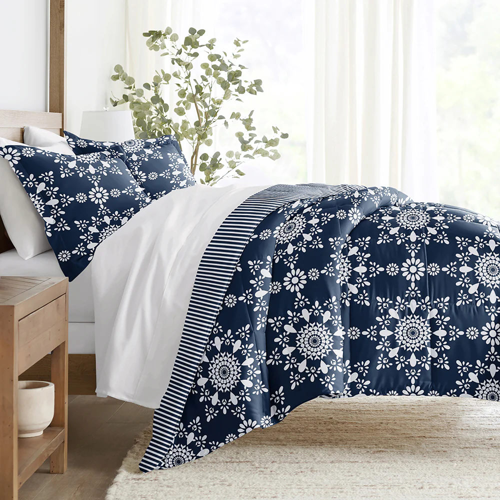 Daisy Medallion Reversible Down-Alternative Comforter Set - Image 3