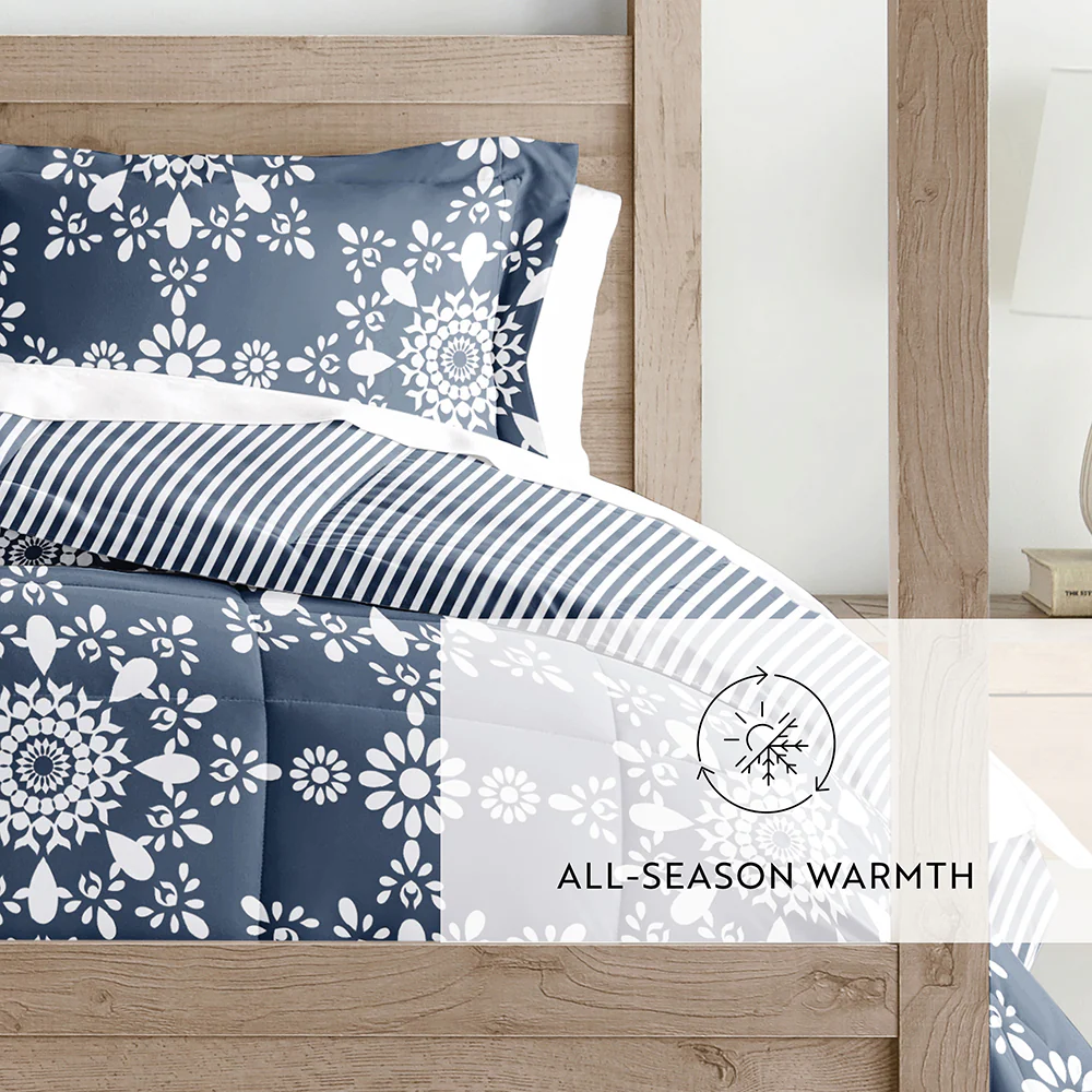 Daisy Medallion Reversible Down-Alternative Comforter Set - Image 39