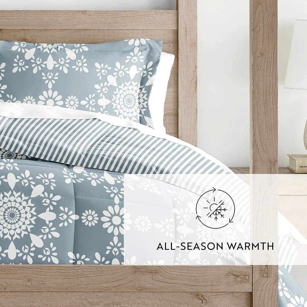 Daisy Medallion Reversible Down-Alternative Comforter Set - Image 40