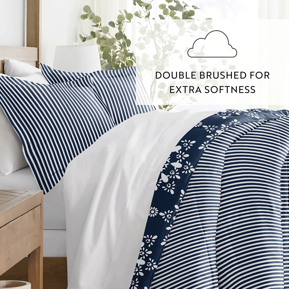 Daisy Medallion Reversible Down-Alternative Comforter Set - Image 43