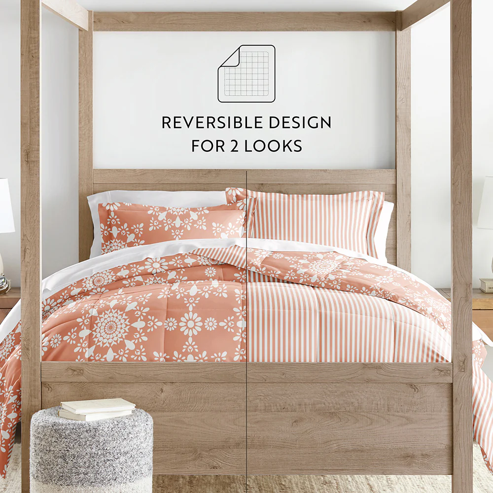 Daisy Medallion Reversible Down-Alternative Comforter Set - Image 45