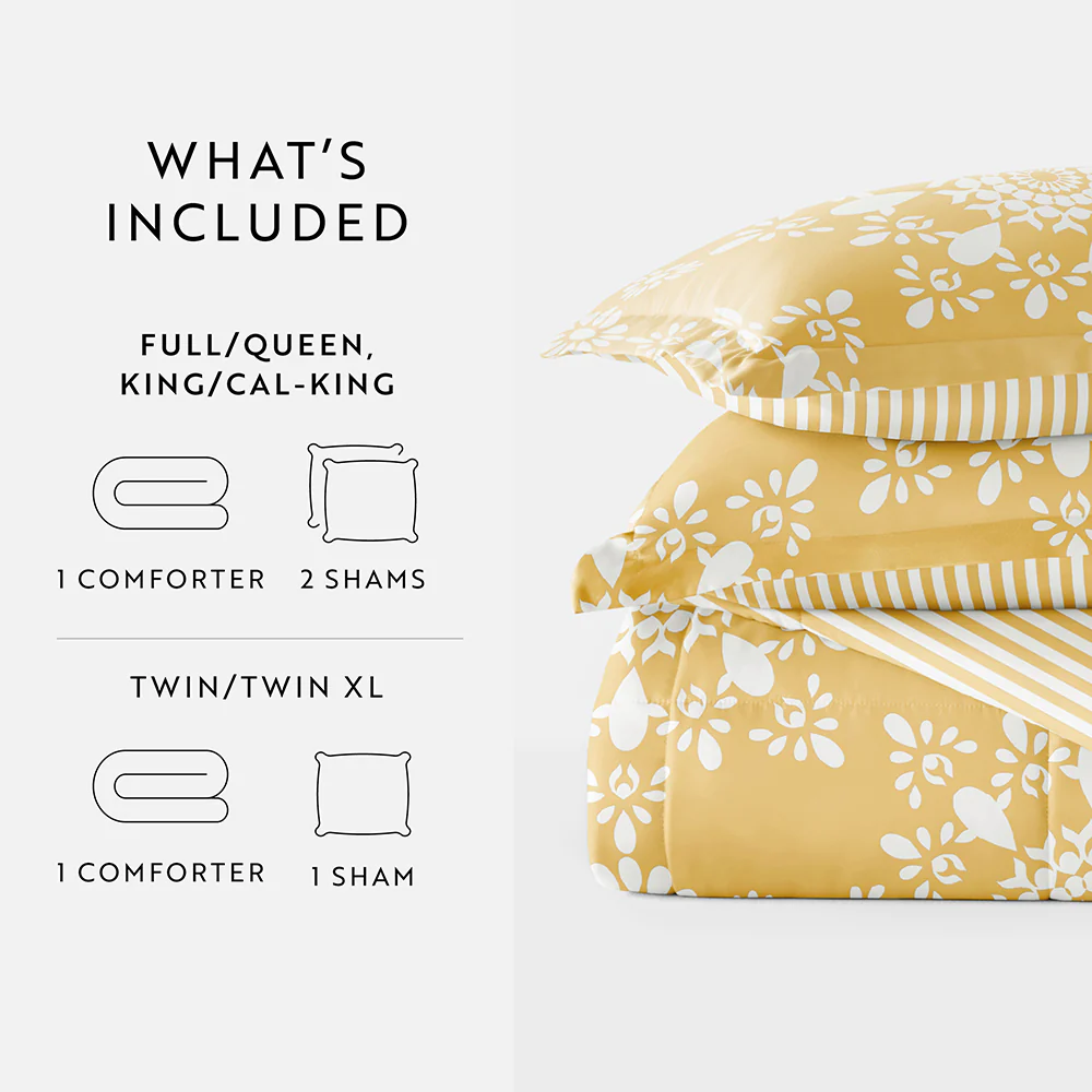 Daisy Medallion Reversible Down-Alternative Comforter Set - Image 54