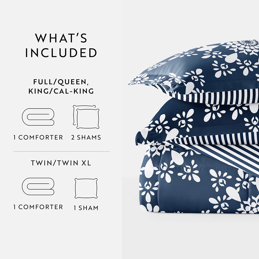 Daisy Medallion Reversible Down-Alternative Comforter Set - Image 55