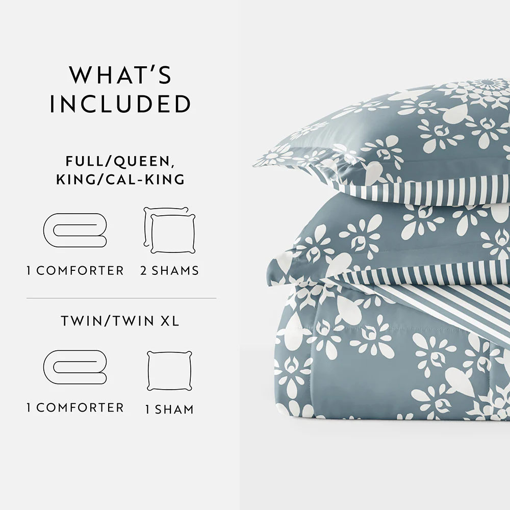 Daisy Medallion Reversible Down-Alternative Comforter Set - Image 56