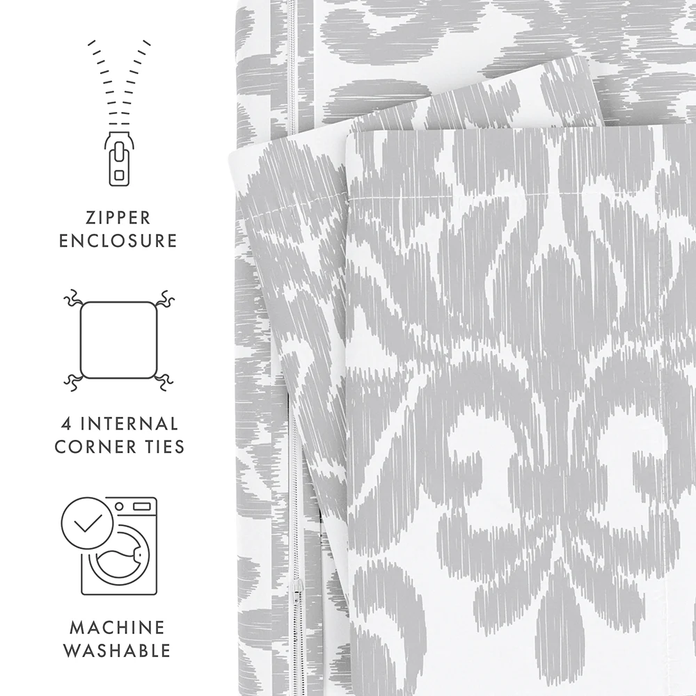 Soft Damask Pattern 3-Piece Duvet Cover Set - Image 9