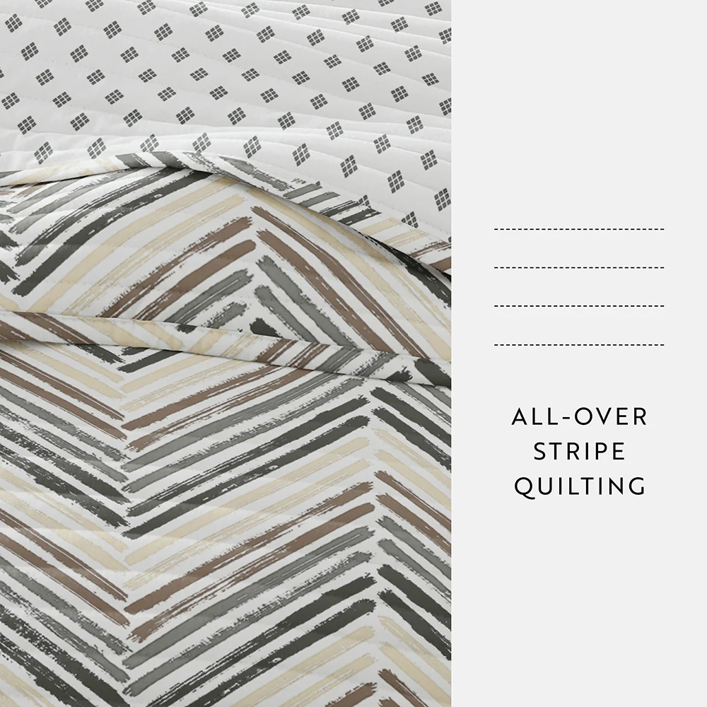 Diamond Chevron Reversible Quilted Coverlet Set - Image 7