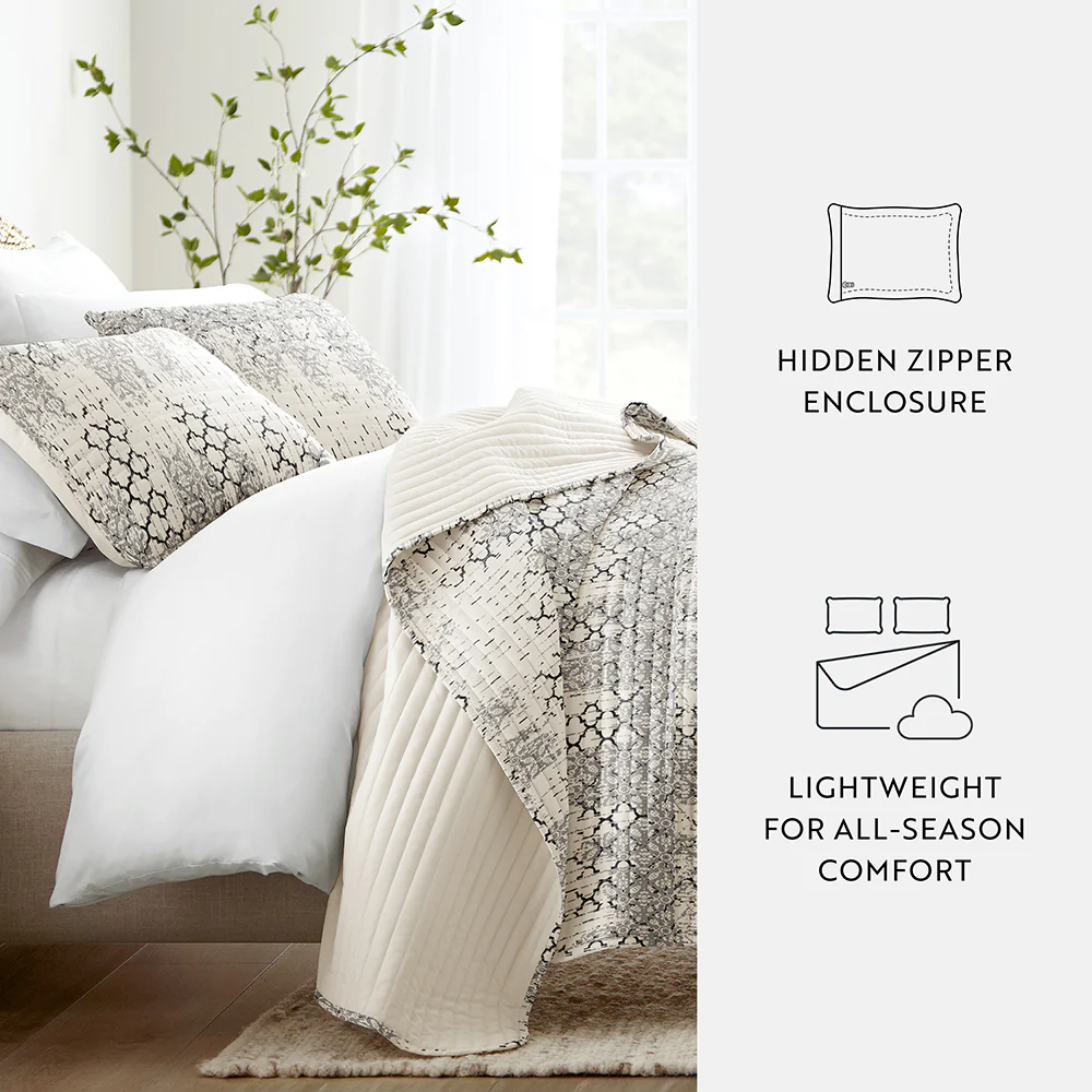 Distressed Aztec Reversible Quilted Coverlet Set - Image 6