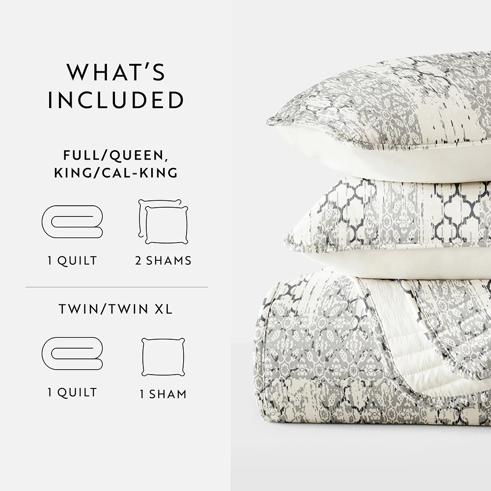 Distressed Aztec Reversible Quilted Coverlet Set - Image 9