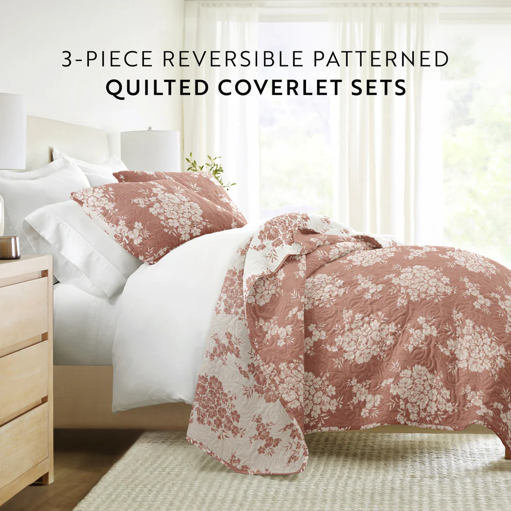 Distressed Bouquet Reversible Quilted Coverlet Set - Image 26