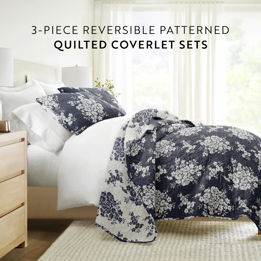 Distressed Bouquet Reversible Quilted Coverlet Set - Image 27