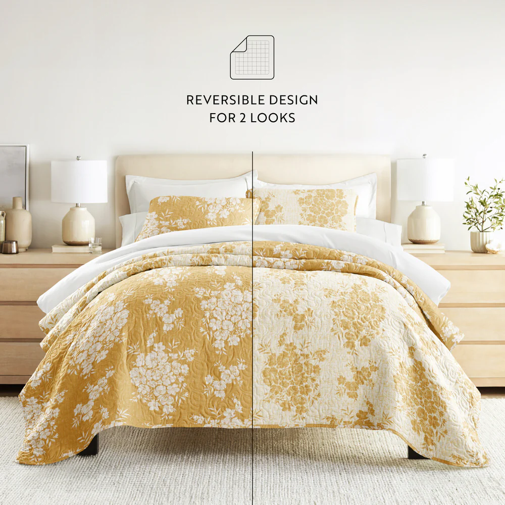 Distressed Bouquet Reversible Quilted Coverlet Set - Image 29