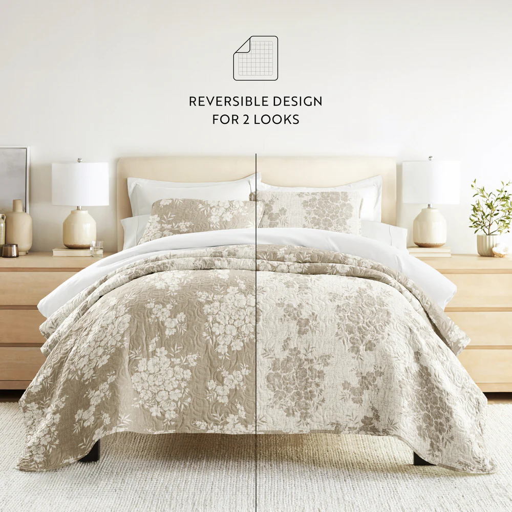 Distressed Bouquet Reversible Quilted Coverlet Set - Image 31