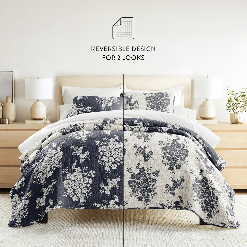 Distressed Bouquet Reversible Quilted Coverlet Set - Image 32