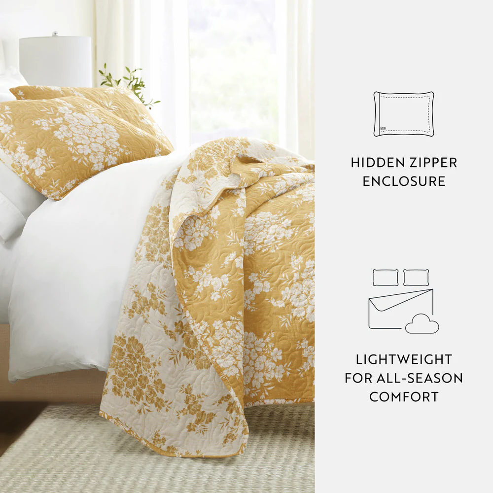 Distressed Bouquet Reversible Quilted Coverlet Set - Image 33