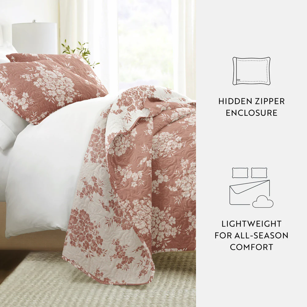 Distressed Bouquet Reversible Quilted Coverlet Set - Image 34