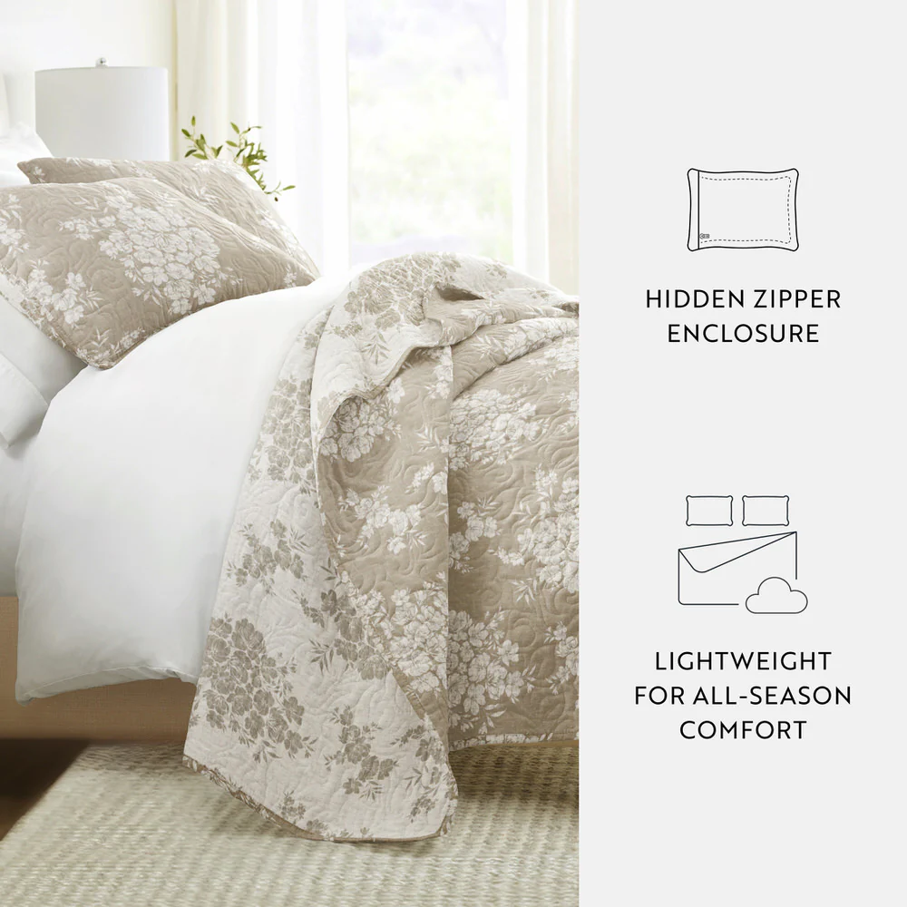 Distressed Bouquet Reversible Quilted Coverlet Set - Image 35