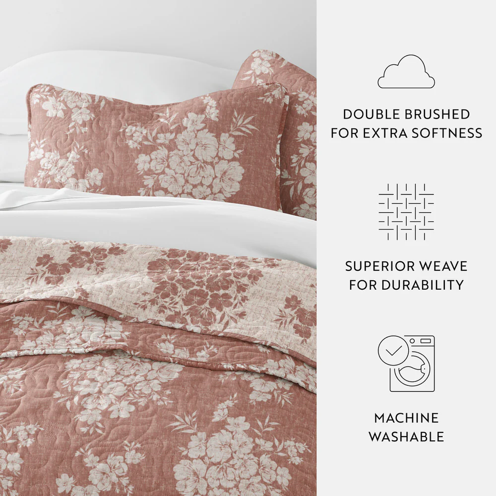 Distressed Bouquet Reversible Quilted Coverlet Set - Image 38