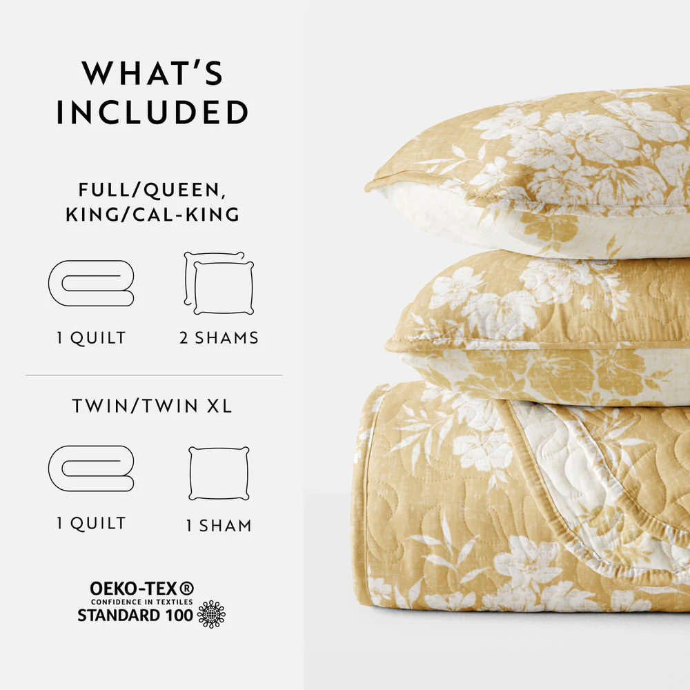 Distressed Bouquet Reversible Quilted Coverlet Set - Image 41
