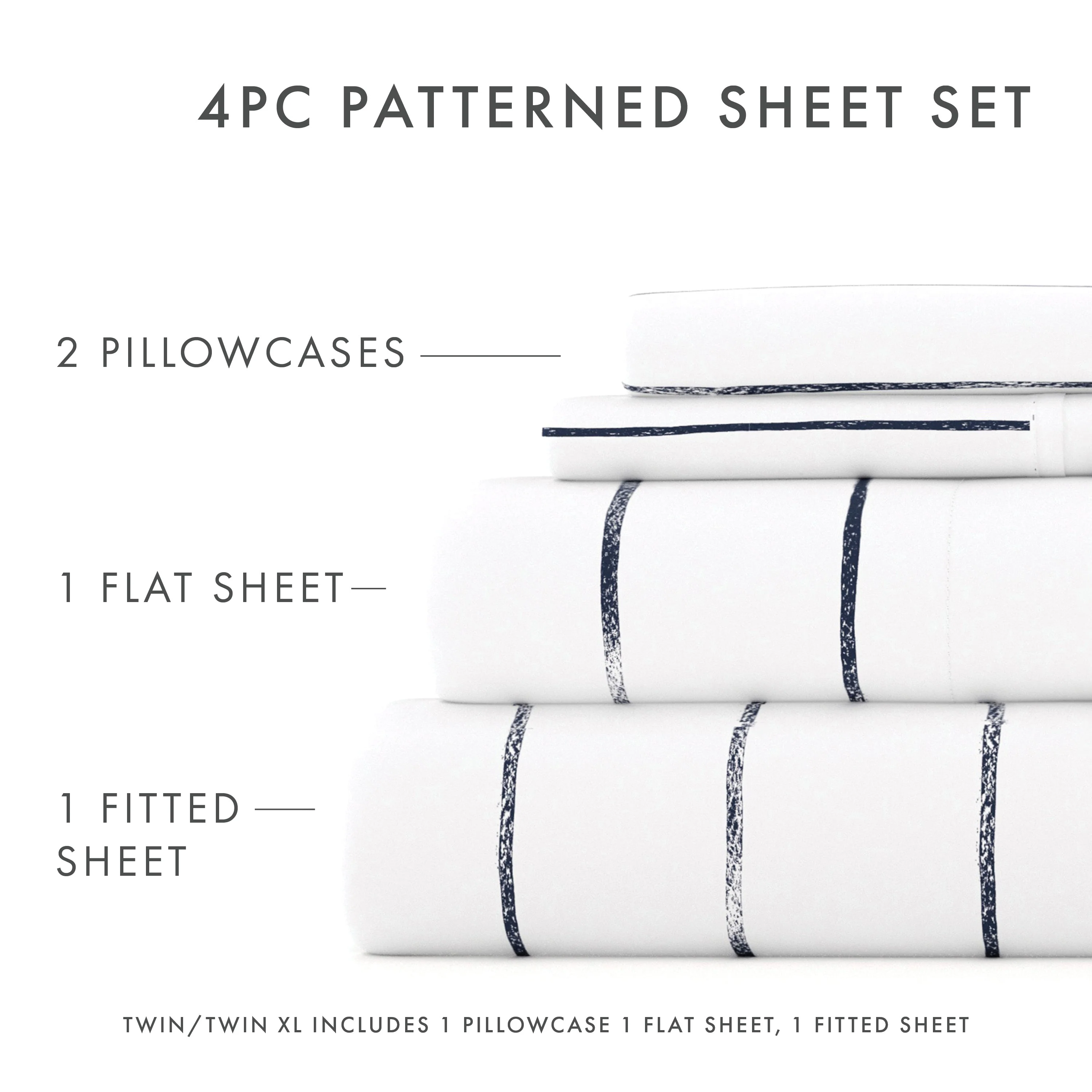 Distressed Field Stripe Pattern 4-Piece Sheet Set - Sale - Image 5