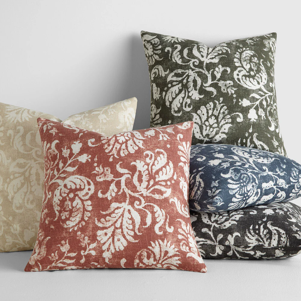 Distressed Floral Patterned Throw Pillow - Image 19