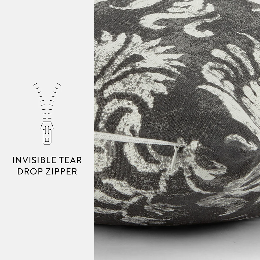 Distressed Floral Patterned Throw Pillow - Image 36
