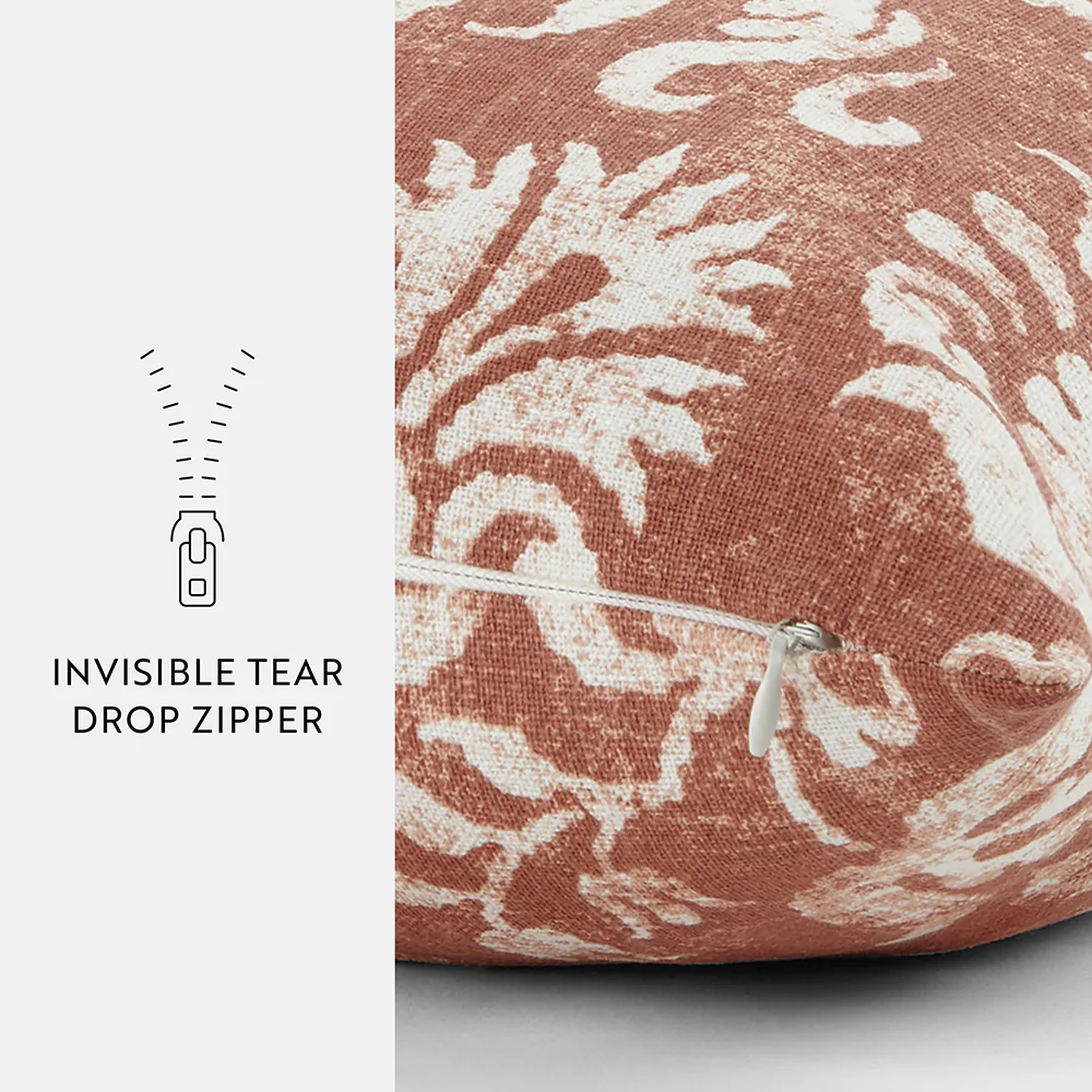Distressed Floral Patterned Throw Pillow - Image 40