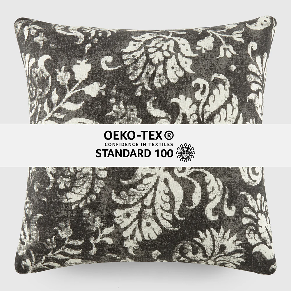 Distressed Floral Patterned Throw Pillow - Image 41