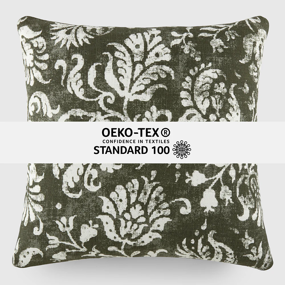 Distressed Floral Patterned Throw Pillow - Image 44