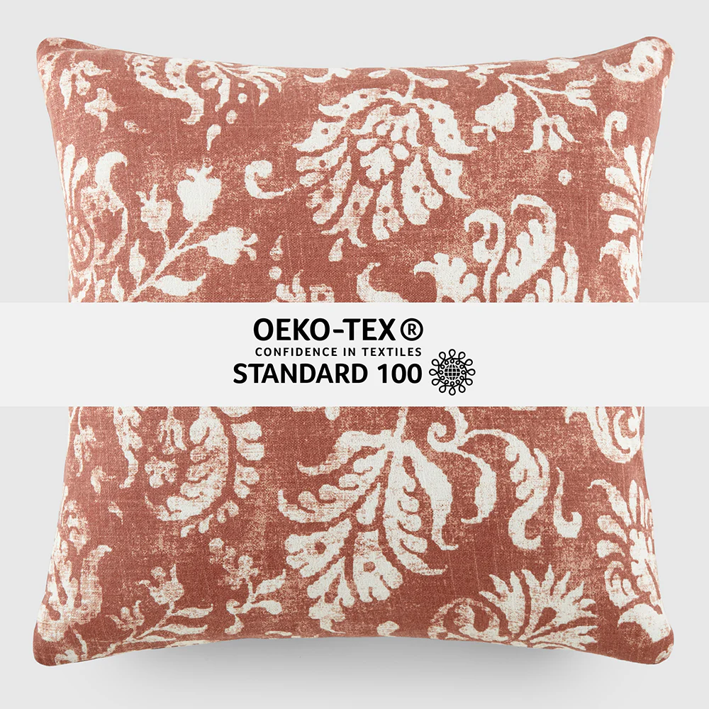 Distressed Floral Patterned Throw Pillow - Image 45