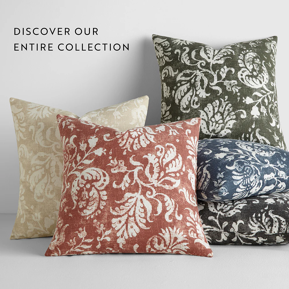Distressed Floral Patterned Throw Pillow - Image 47