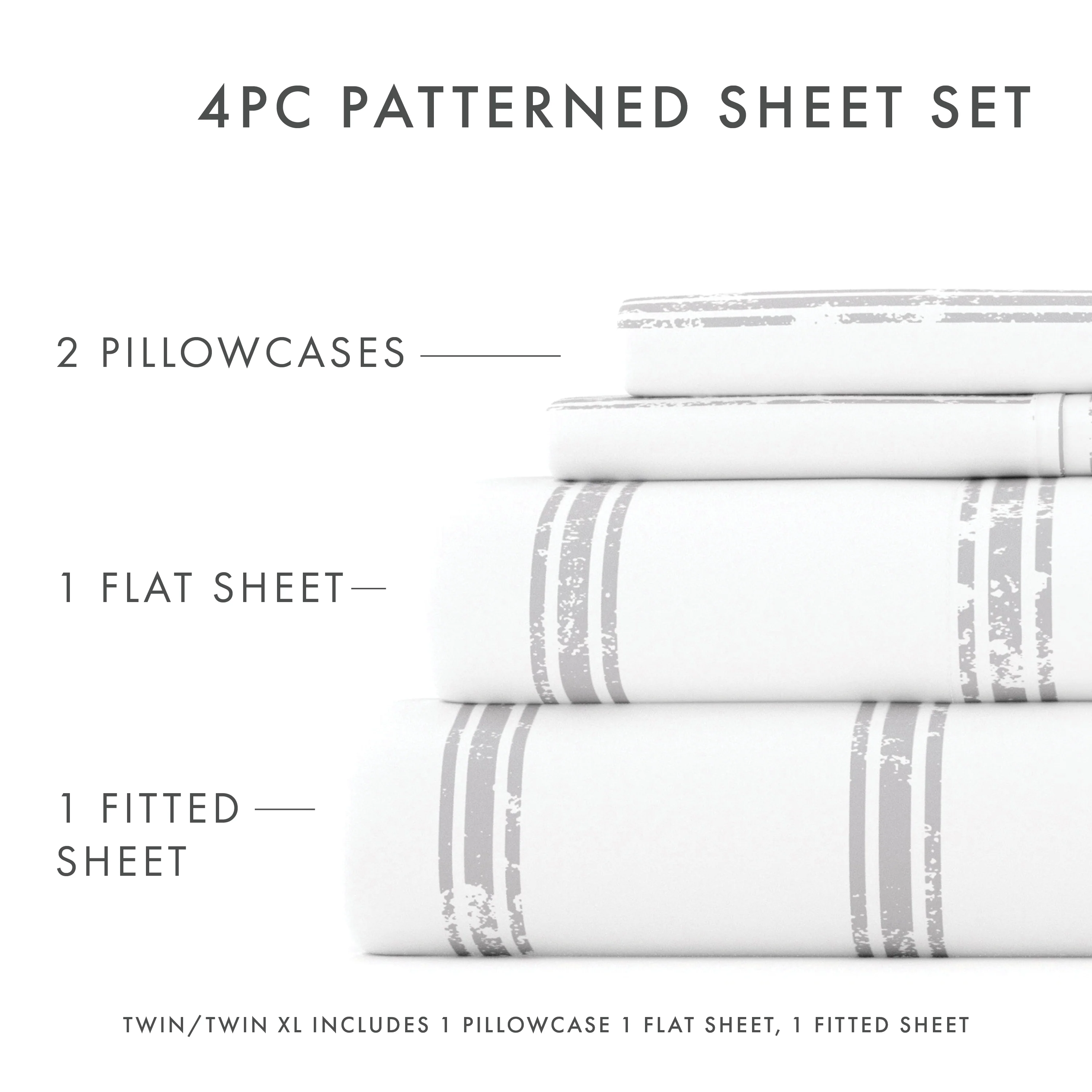 Distressed Line Pattern 4-Piece Sheet Set - Image 5